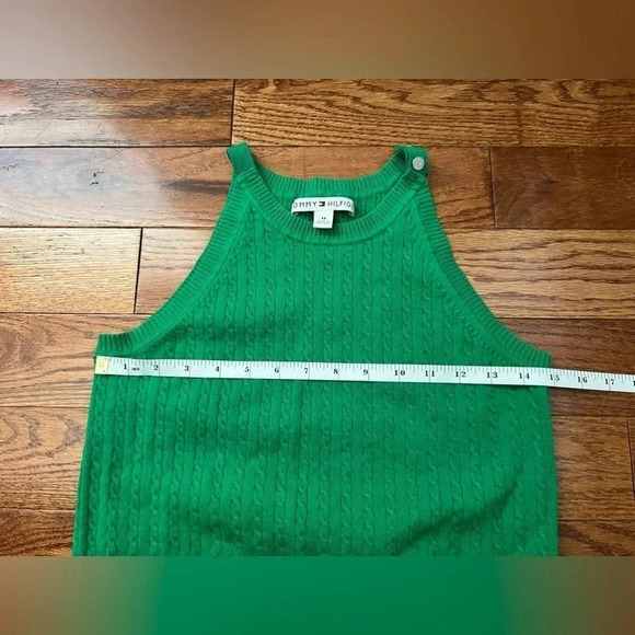 Tommy Hilfiger Green Sleeveless Cable Halter Sweater Women’s Sz M - Picture 7 of 10